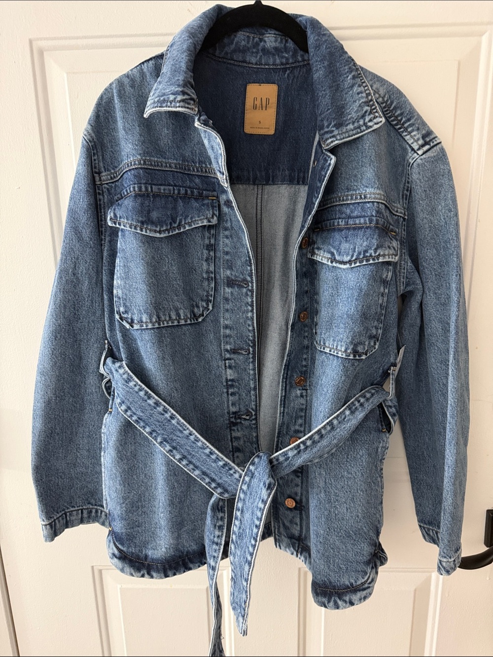 GAP Light Blue Denim Jacket with Waist Tie NWT